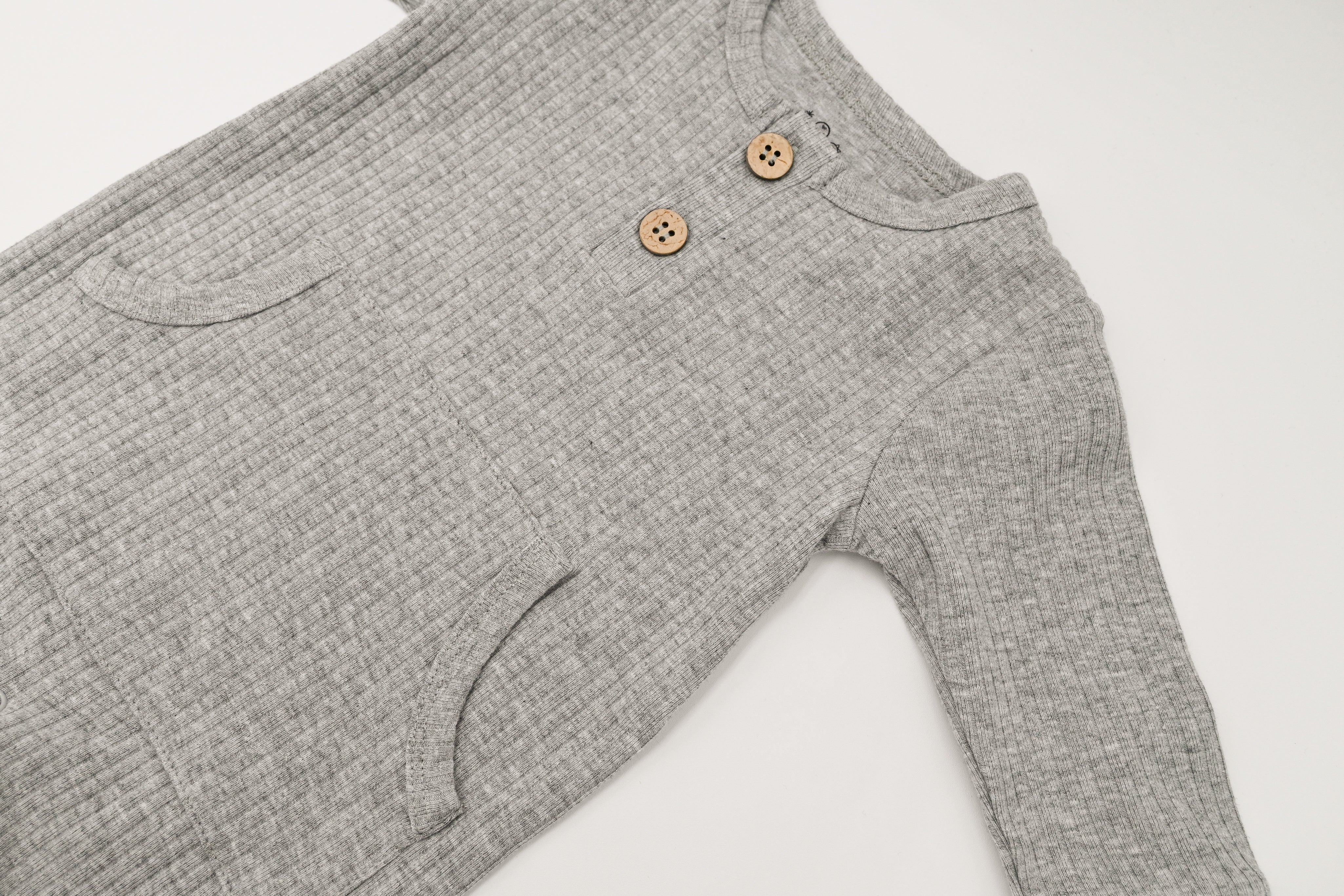 Ribbed Playsuit - Gray