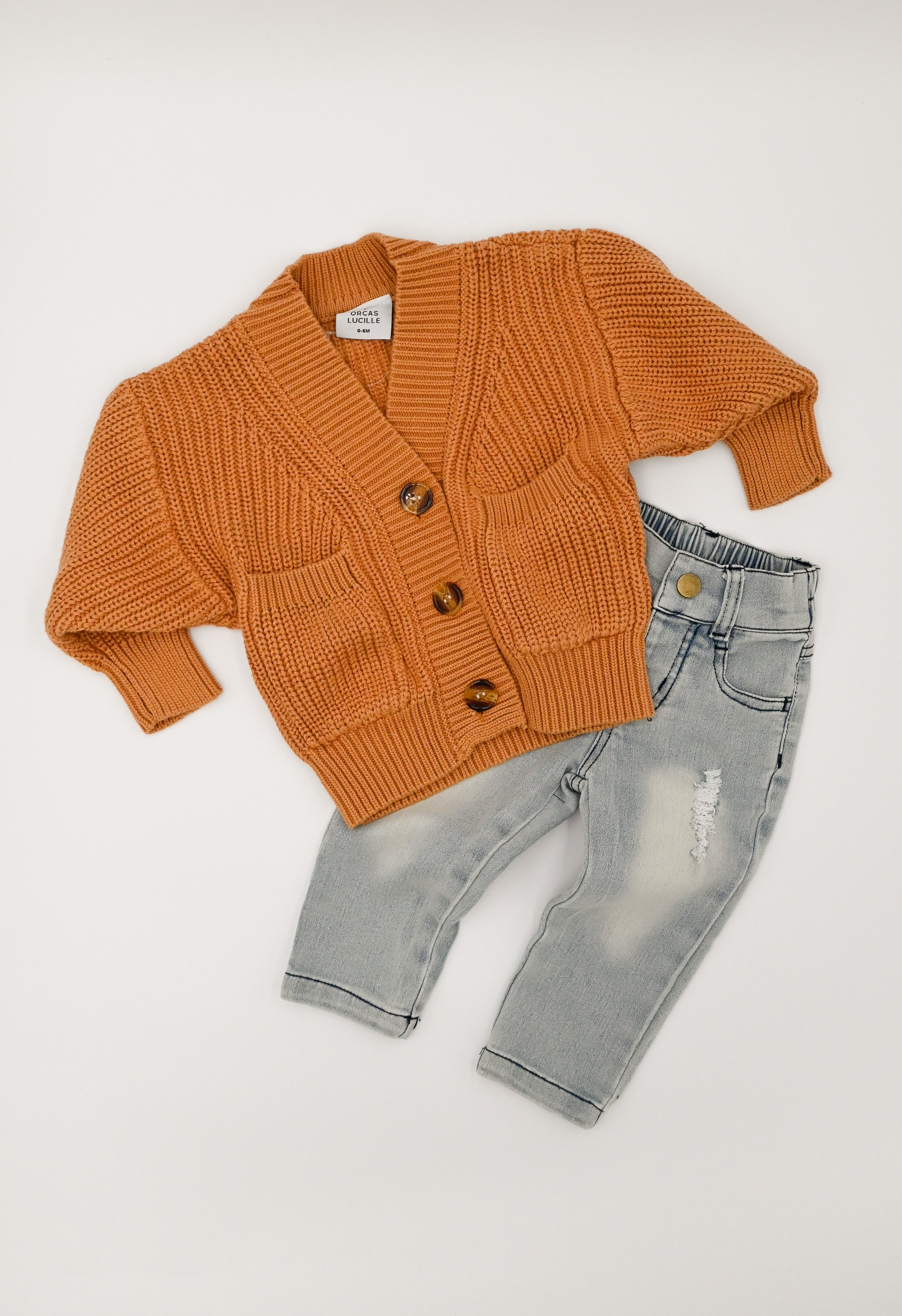 Chunky Knit Cardigan - Clementine