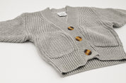 Chunky Knit Cardigan - Heather Gray