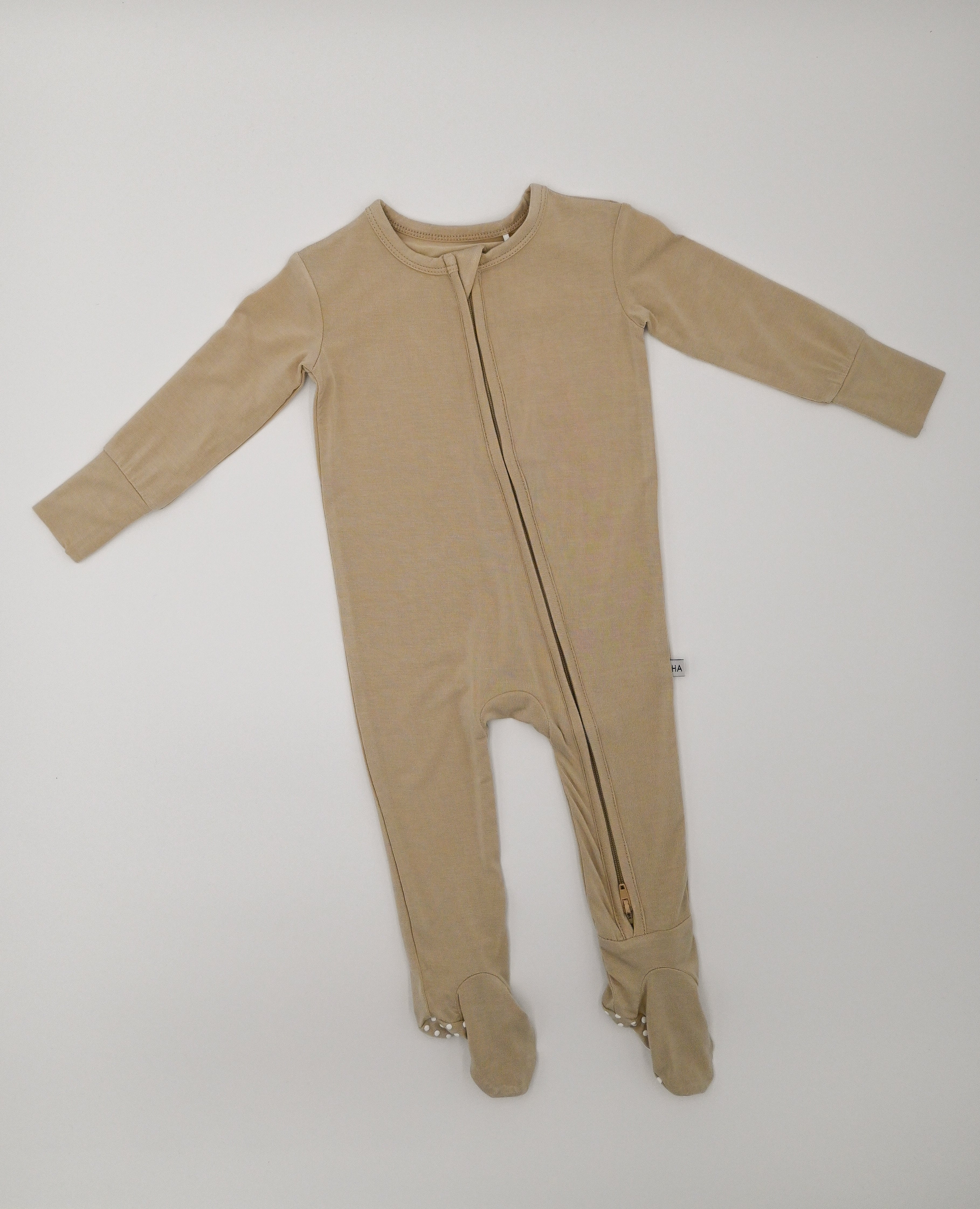 Zipper Footie - Tan