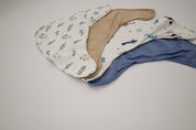 Scarf Bib Set - Vintage Airplane / Dusty Blue