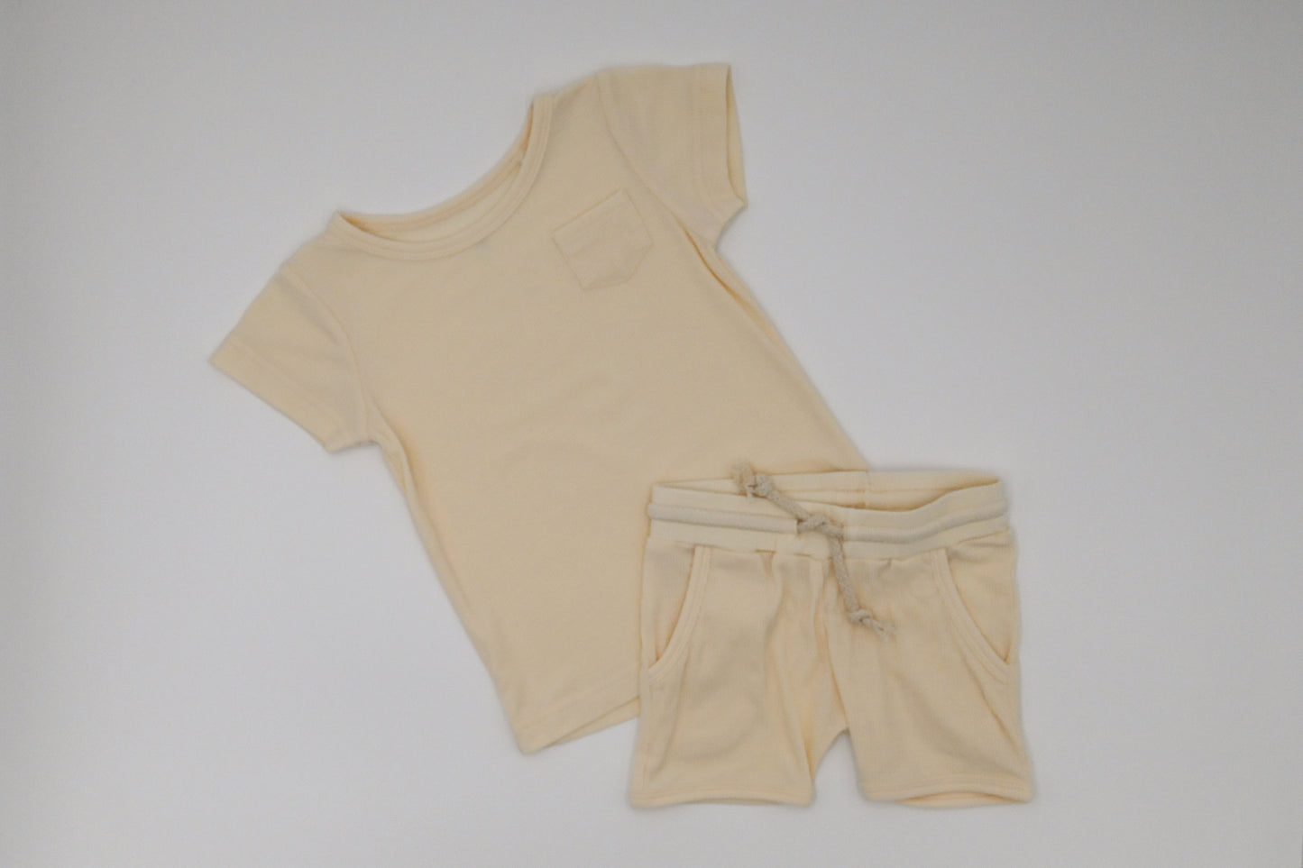 Ribbed Short Set - Cream