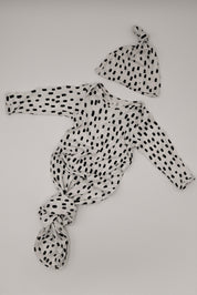 Knotted Gown + Hat - Polka Dot