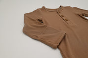 Long Sleeve Ribbed Bodysuit - Mocha