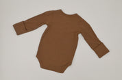 Long Sleeve Ribbed Bodysuit - Mocha