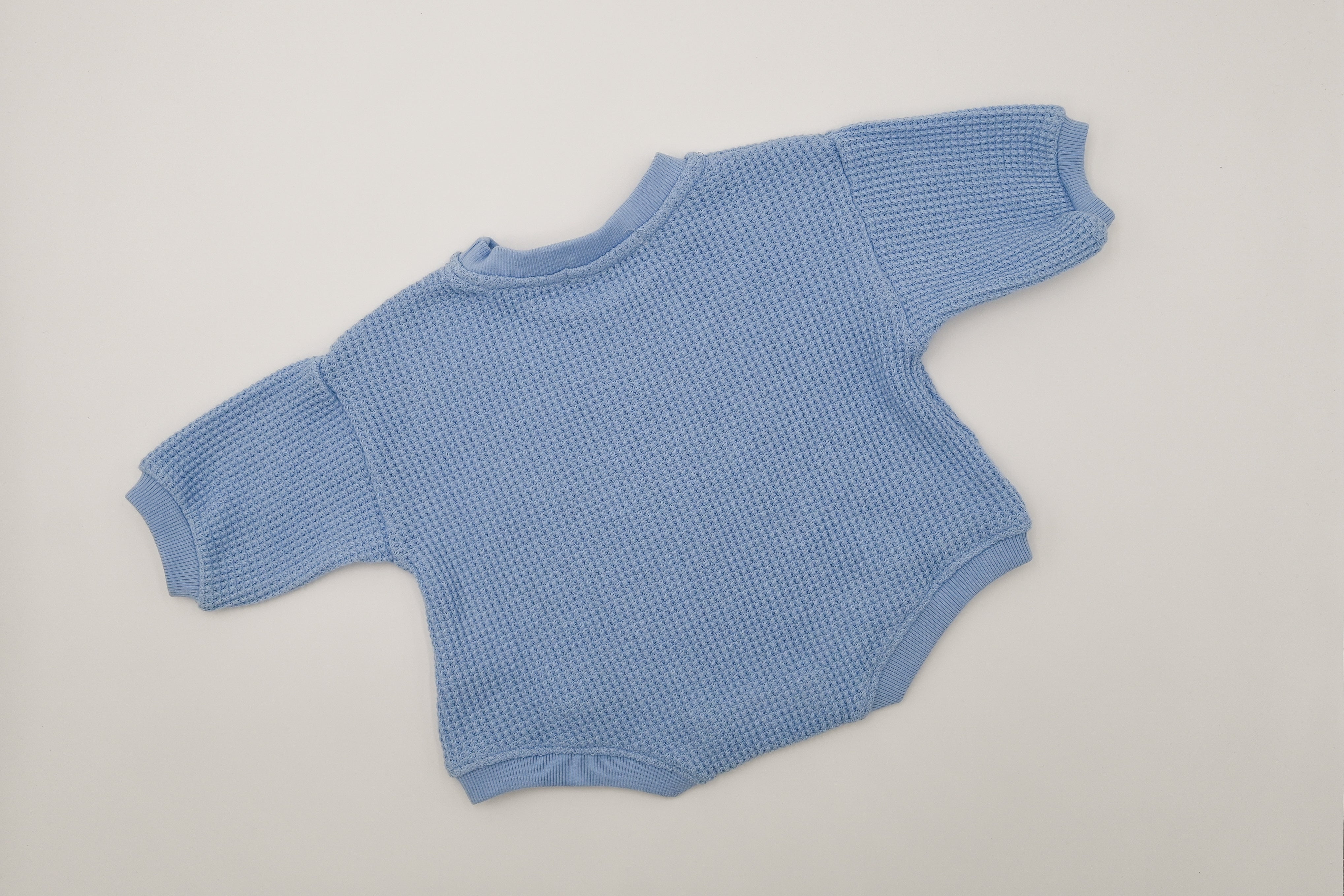 Baby Waffle Bubble Romper - Sky Blue