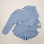 Toddler Long Sleeve Waffle Set - Sky Blue