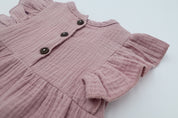 Muslin Romper Flutter Sleeve - Orchid