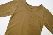 Long-Sleeve Bamboo Pocket Tee - Olive