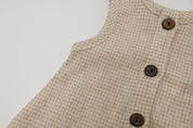 Gingham Romper - Oat