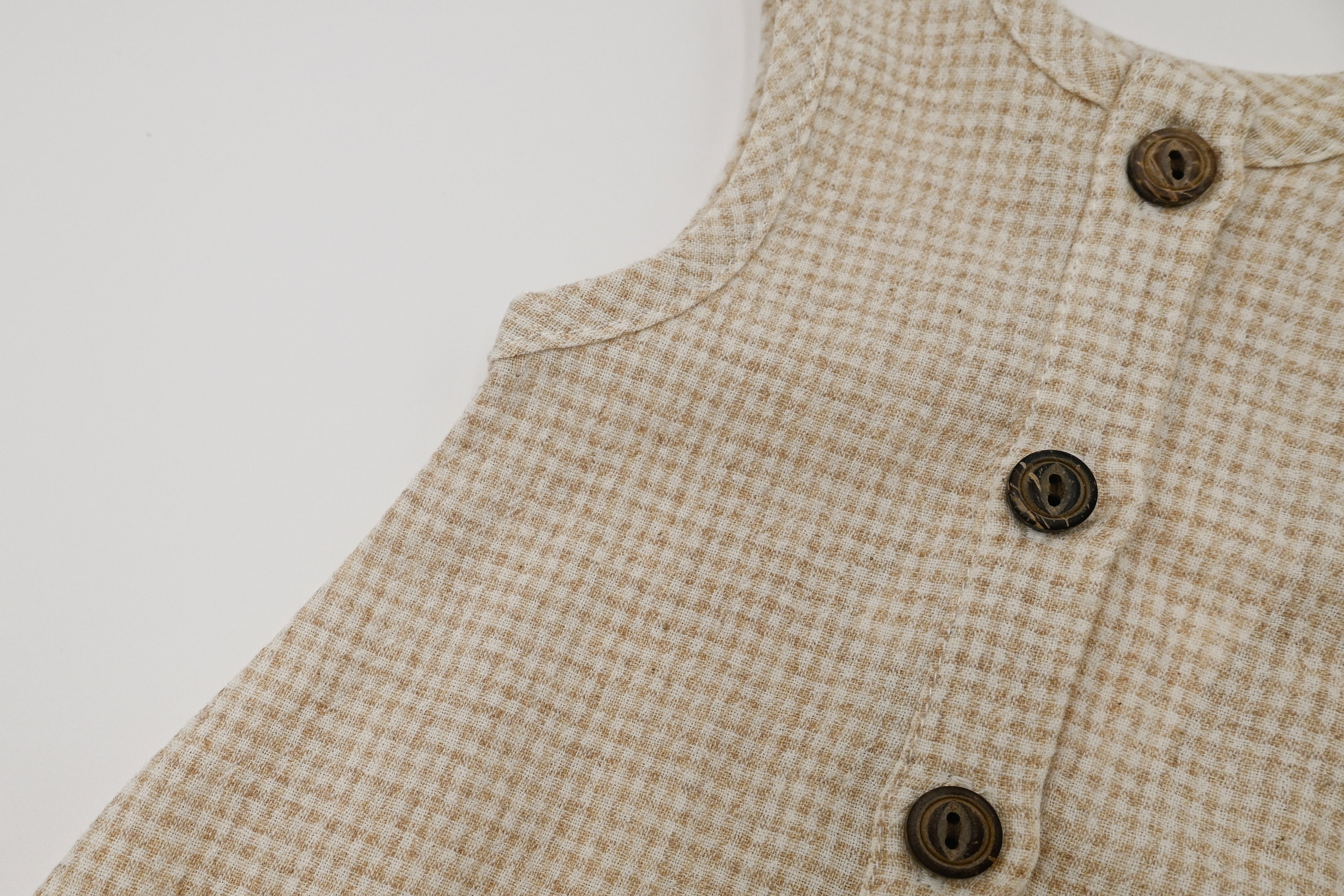 Gingham Romper - Oat