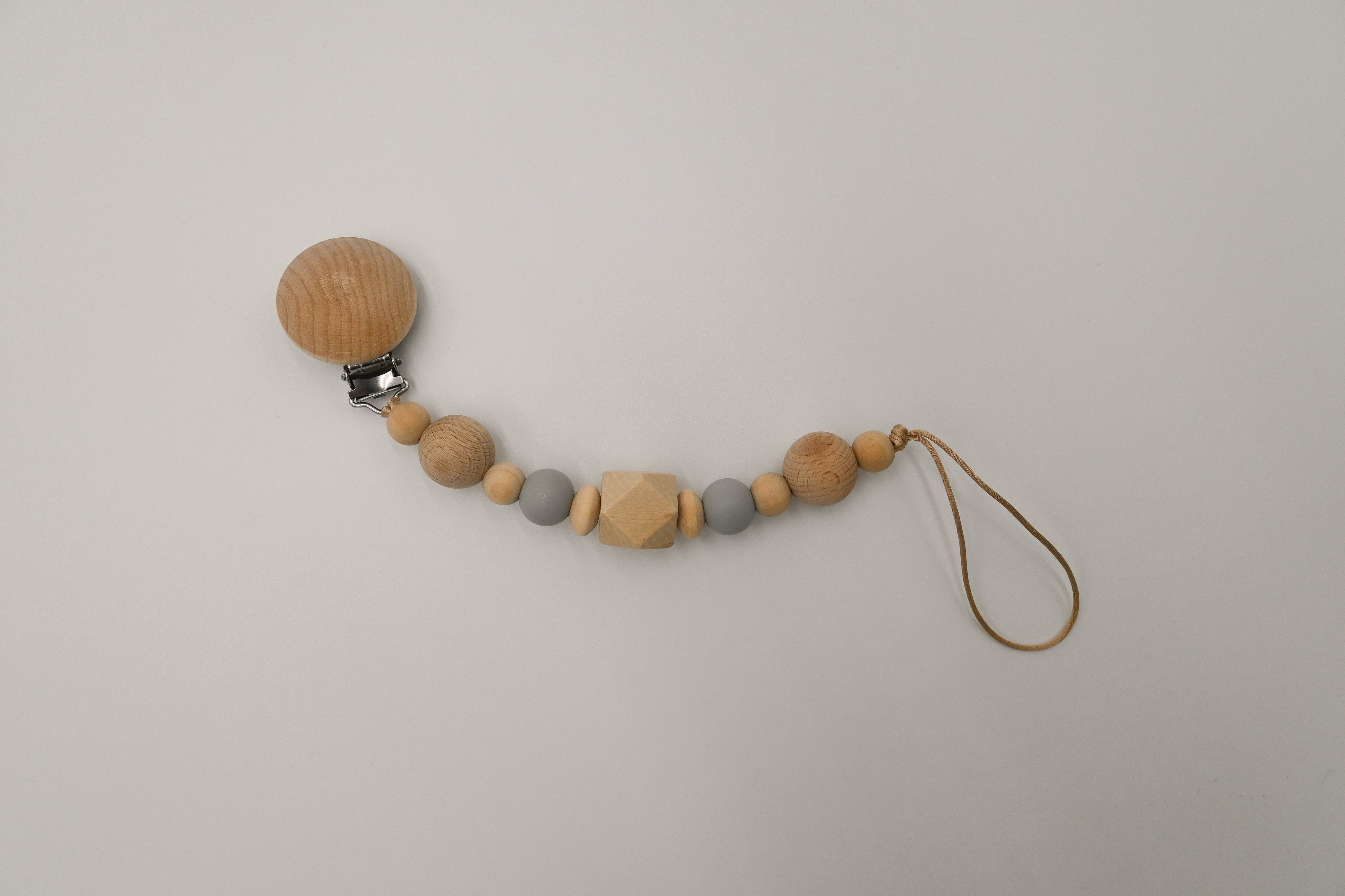 Handmade Natural Wood Silicone Pacifier Clip
