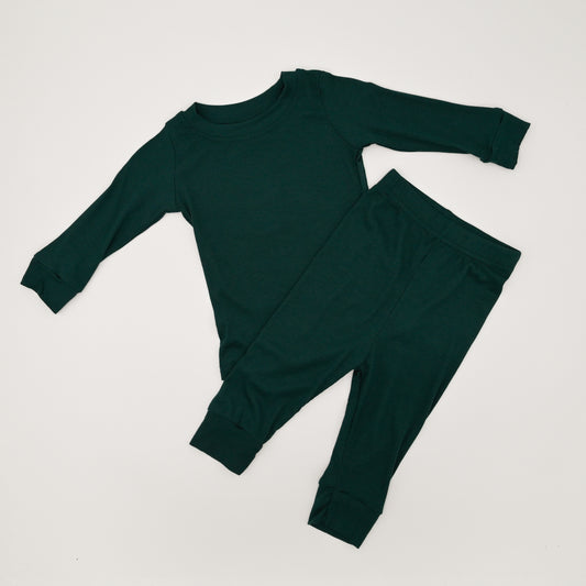 Two-Piece Forest Green Pajama Set