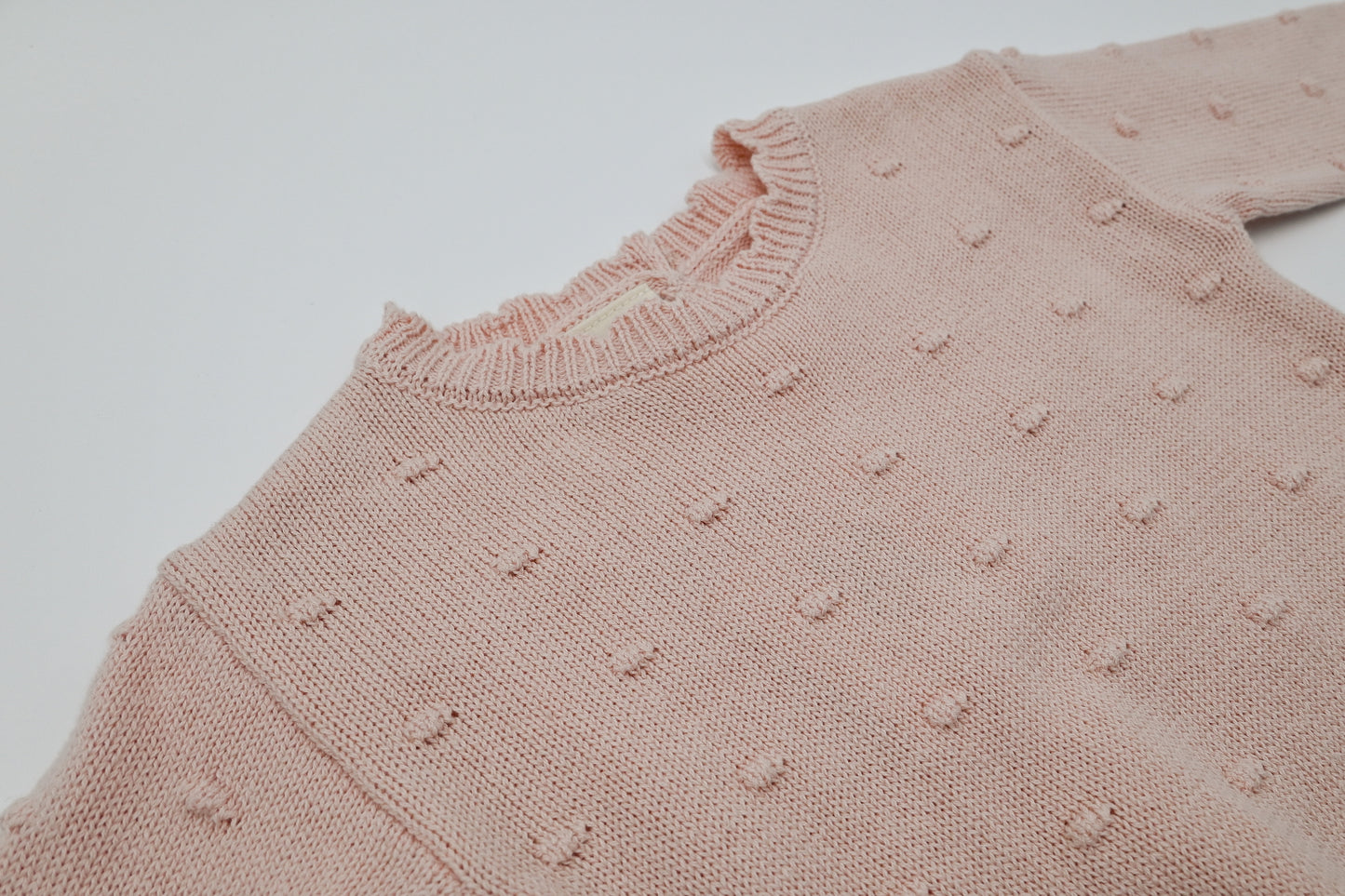 Organic Knit Sweater - Pink Pom