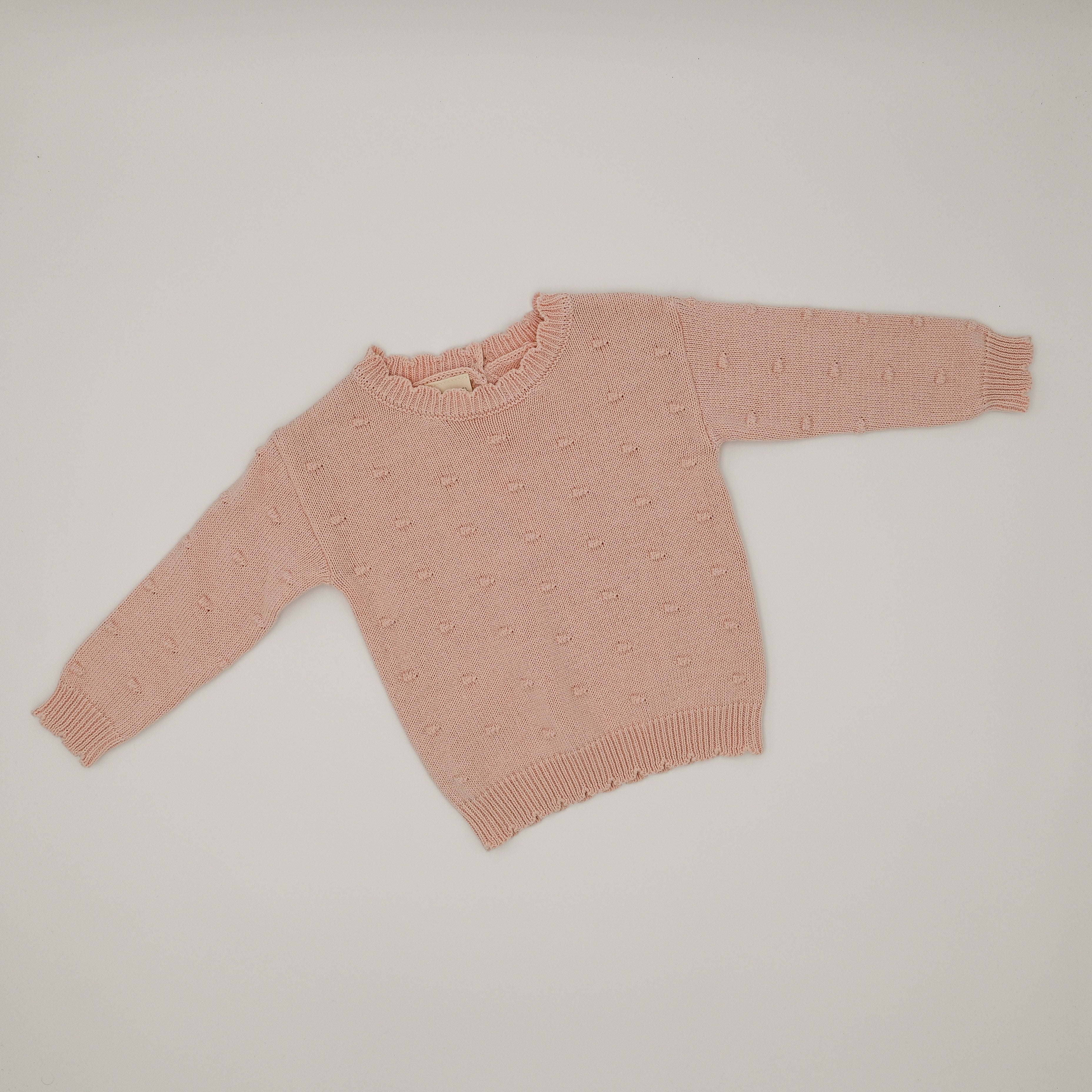 Organic Knit Sweater - Pink Pom