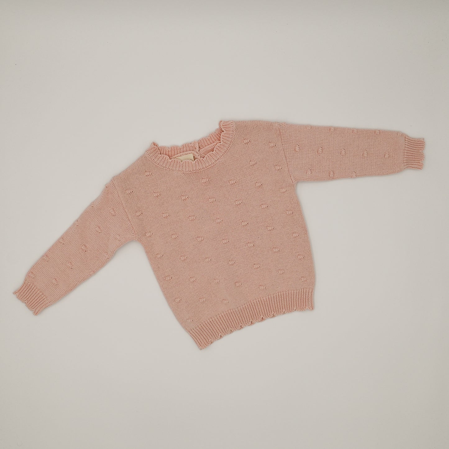 Organic Knit Sweater - Pink Pom