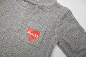 Long-Sleeve Bamboo Pocket Tee - Snack Heart