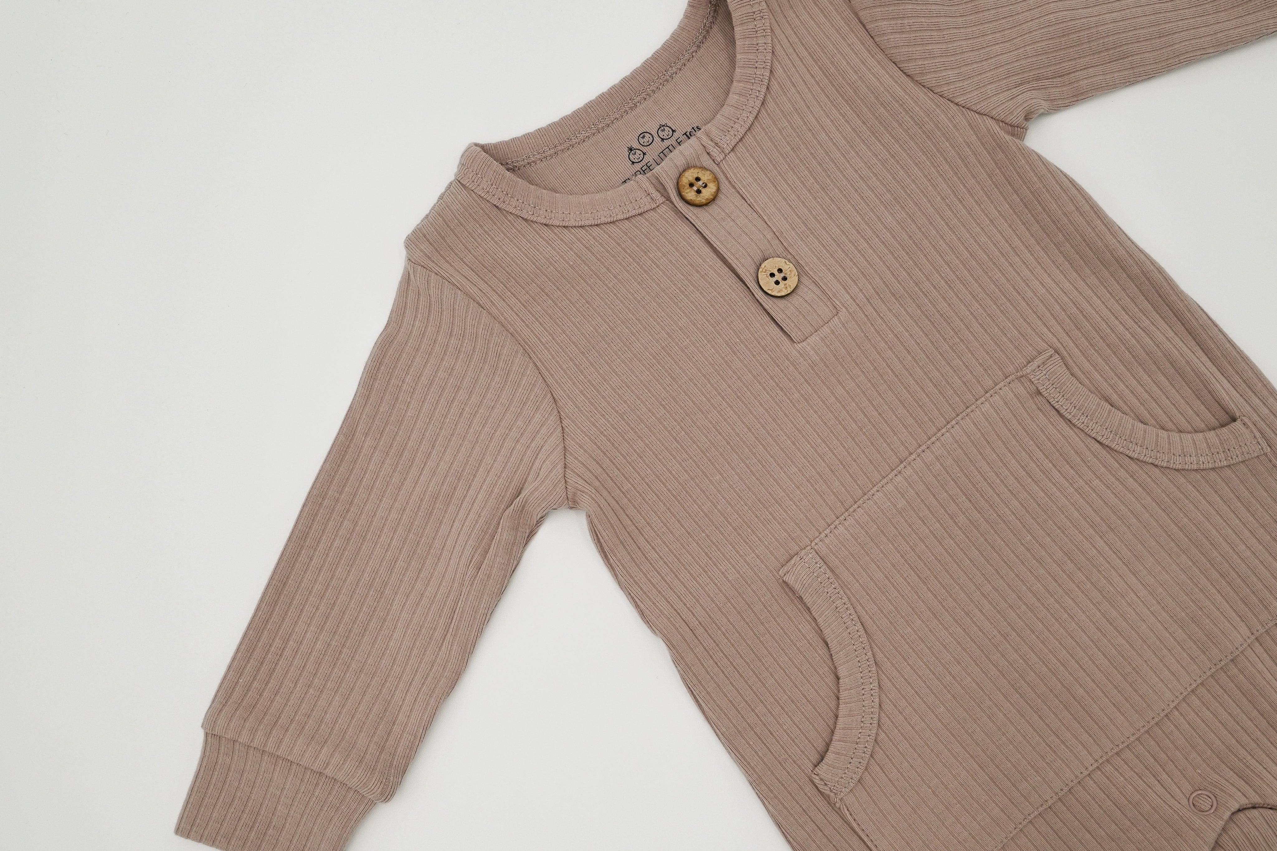 Ribbed Playsuit - Mocha