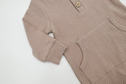 Ribbed Playsuit - Mocha
