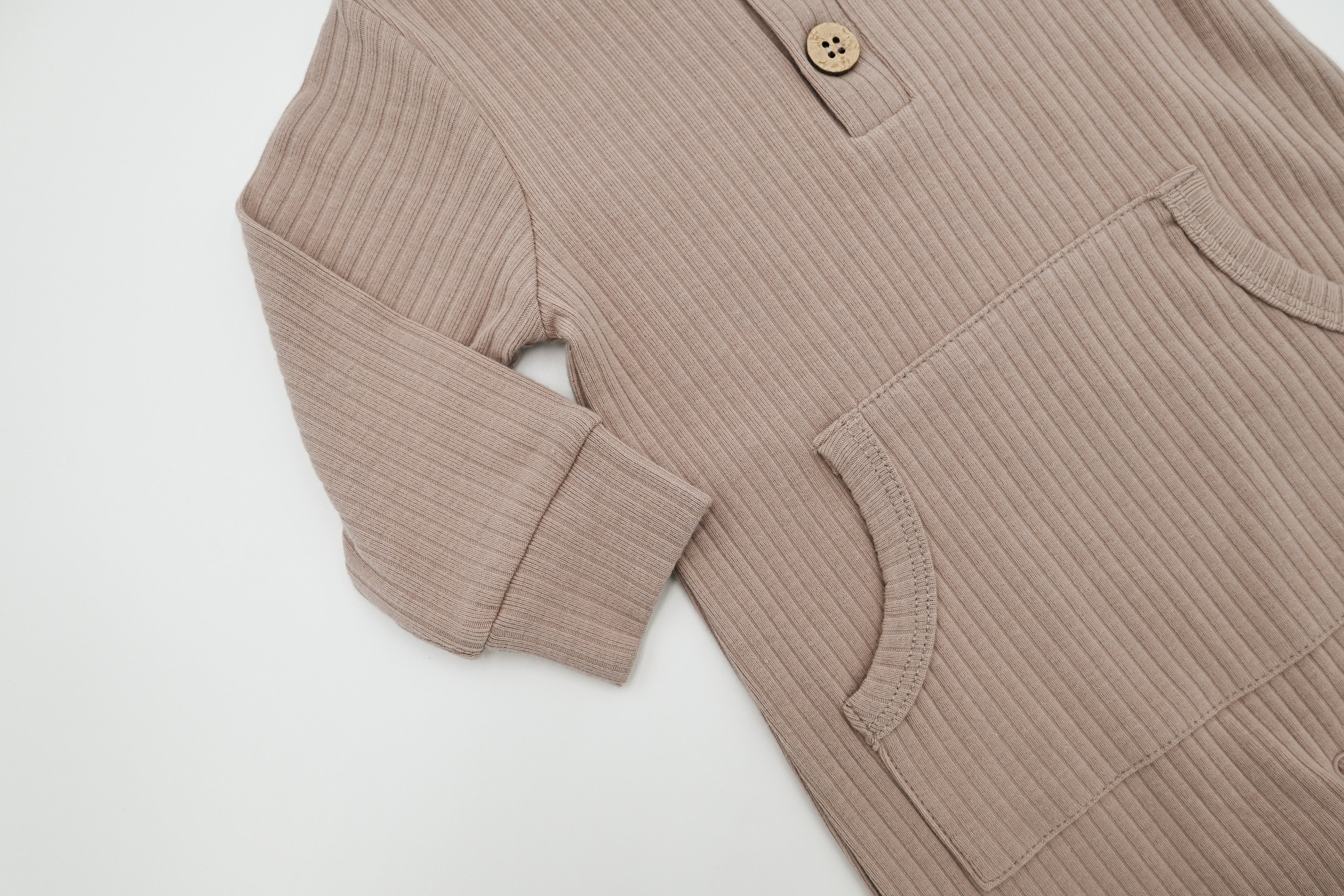 Ribbed Playsuit - Mocha