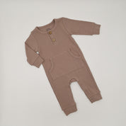 Ribbed Playsuit - Mocha