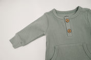 Ribbed Playsuit - Robins Egg