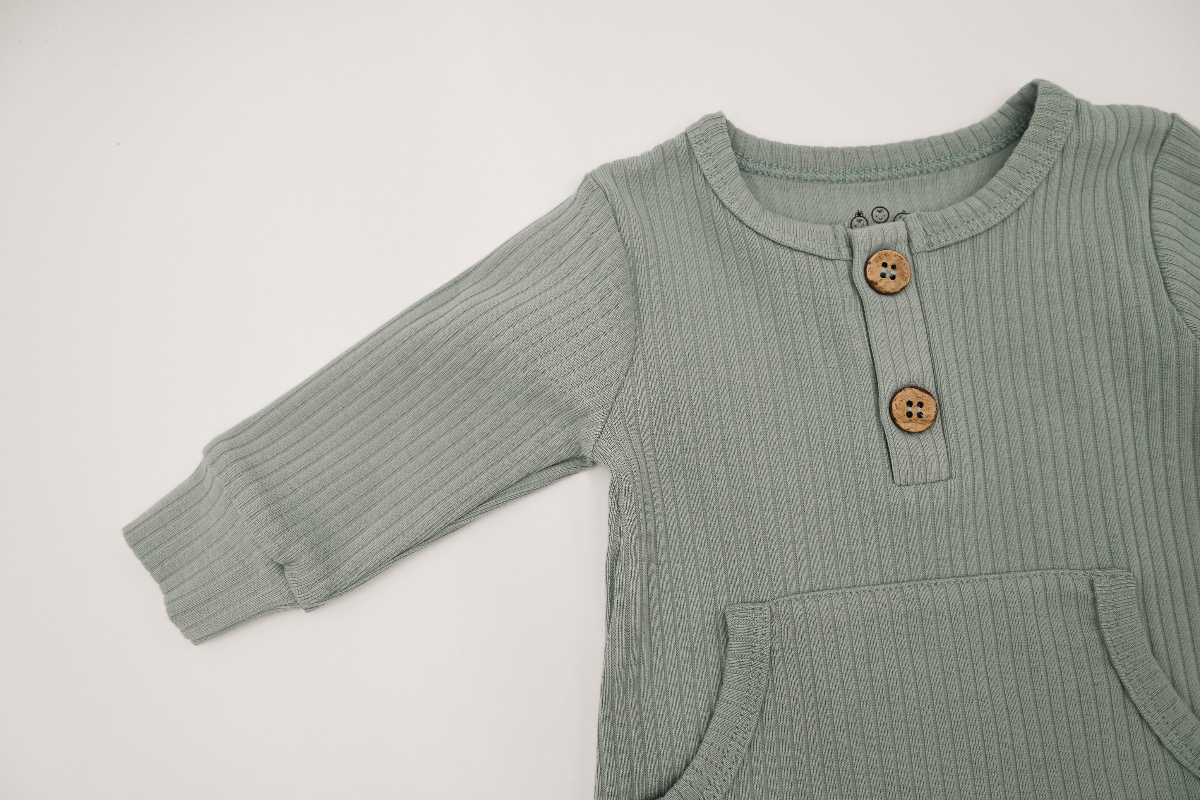 Ribbed Playsuit - Robins Egg