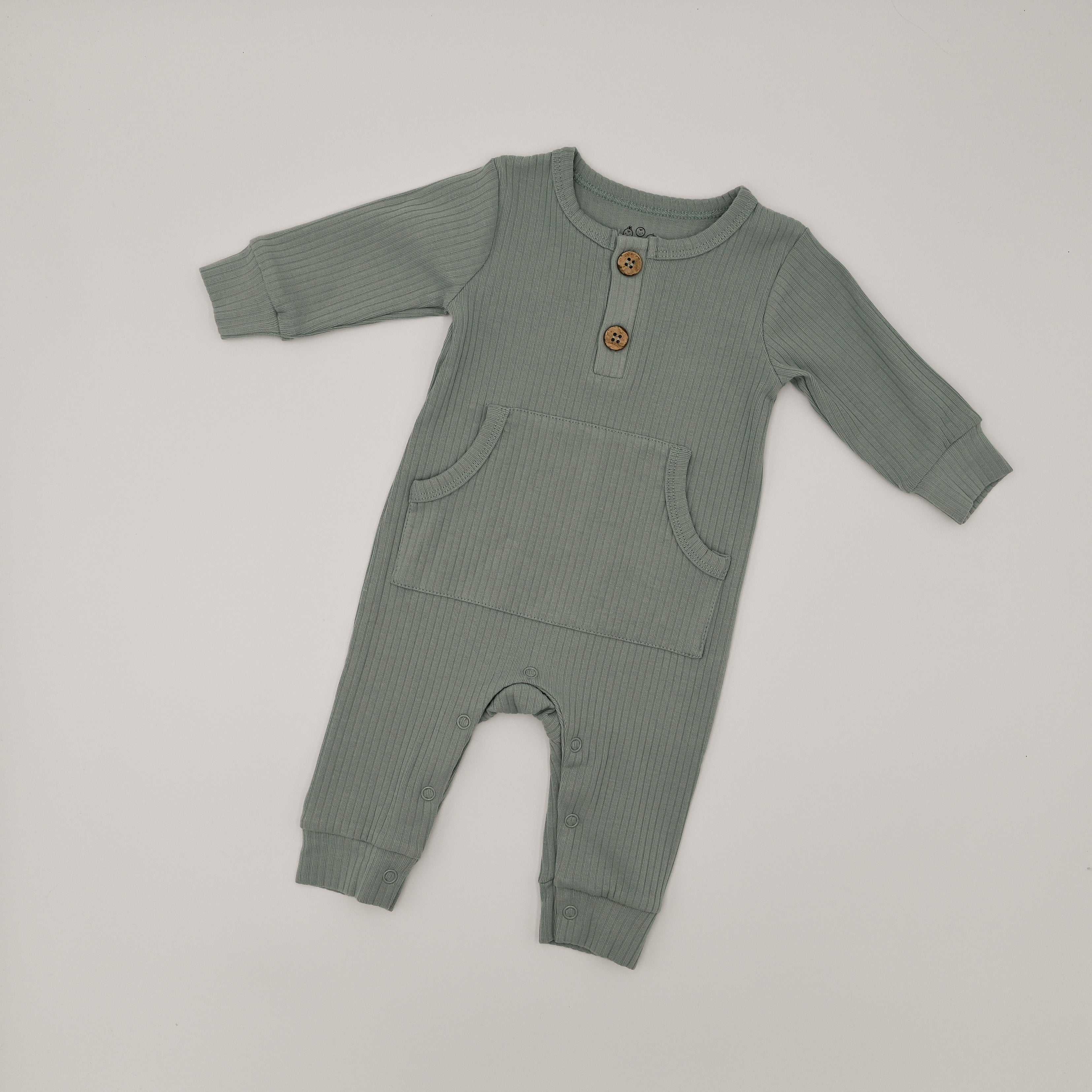Ribbed Playsuit - Robins Egg