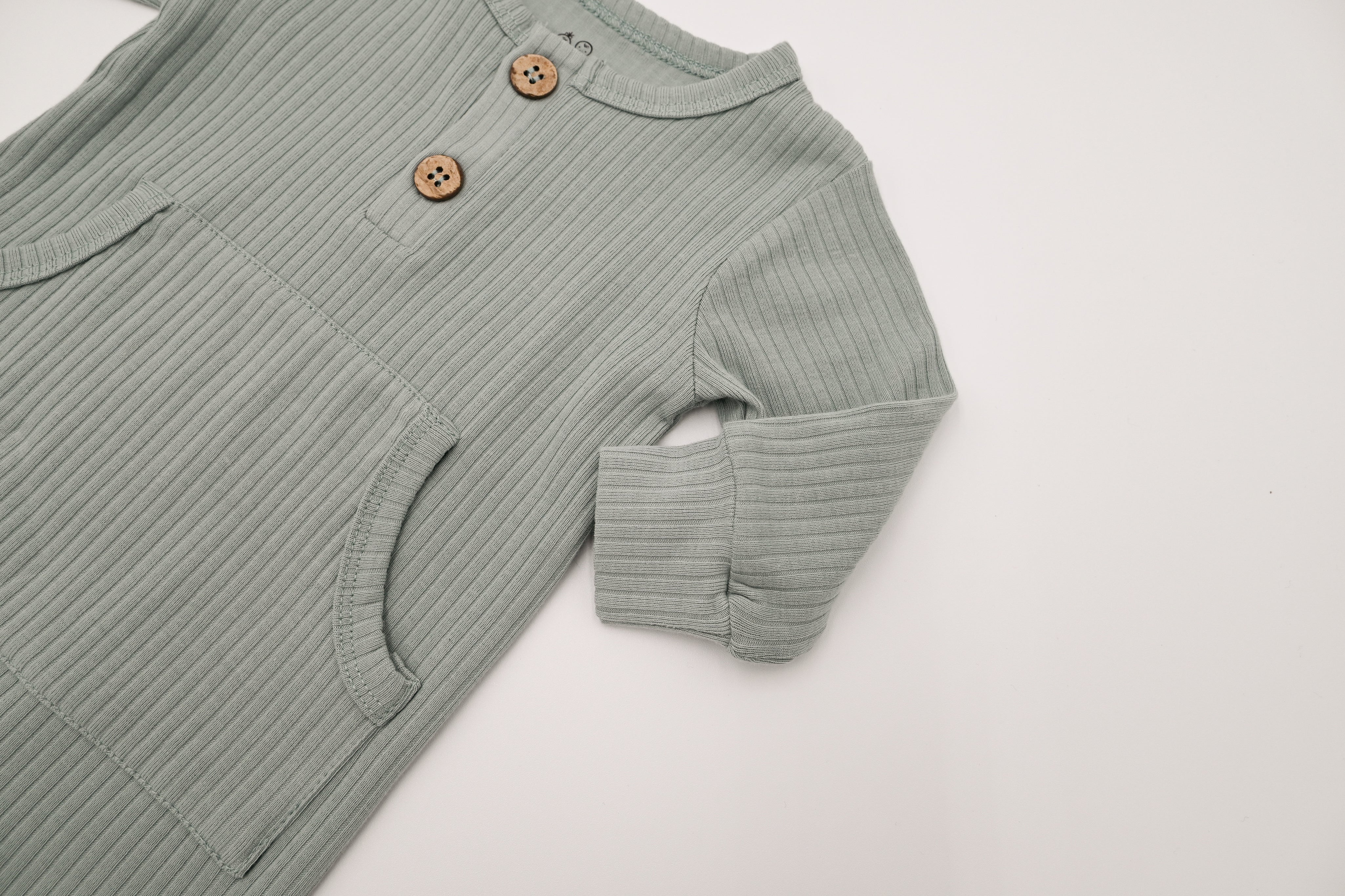 Ribbed Playsuit - Robins Egg