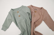 Ribbed Playsuit - Mocha
