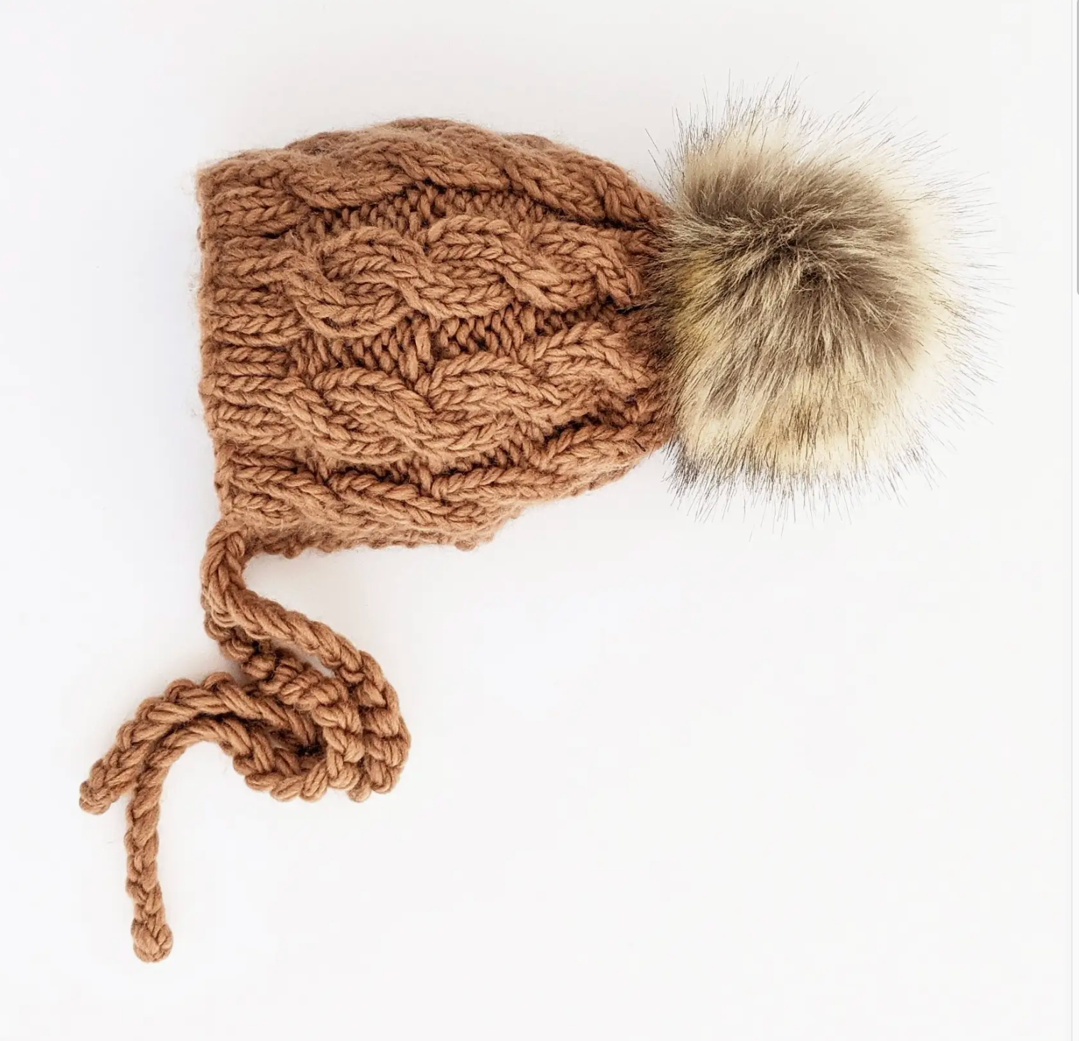 Aspen Cable Knit Bonnet - Pecan