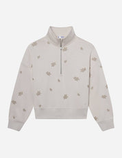 Cream Floral Half-Zip - Womens