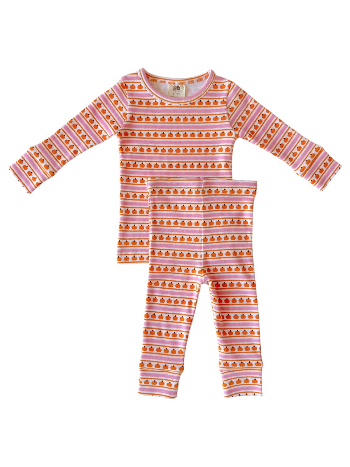 Organic Two Piece Pajama Set - Pink Pumpkins