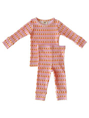 Organic Two Piece Pajama Set - Pink Pumpkins