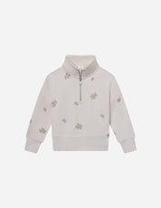 Cream Floral Half-Zip - Youth